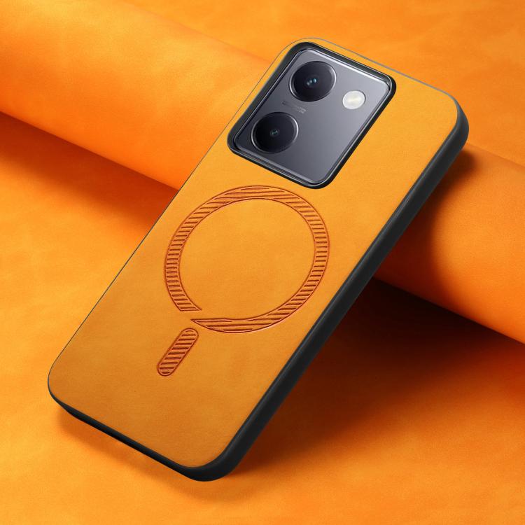 For vivo S20 Retro Magsafe Magnetic PU Back Cover Phone Case