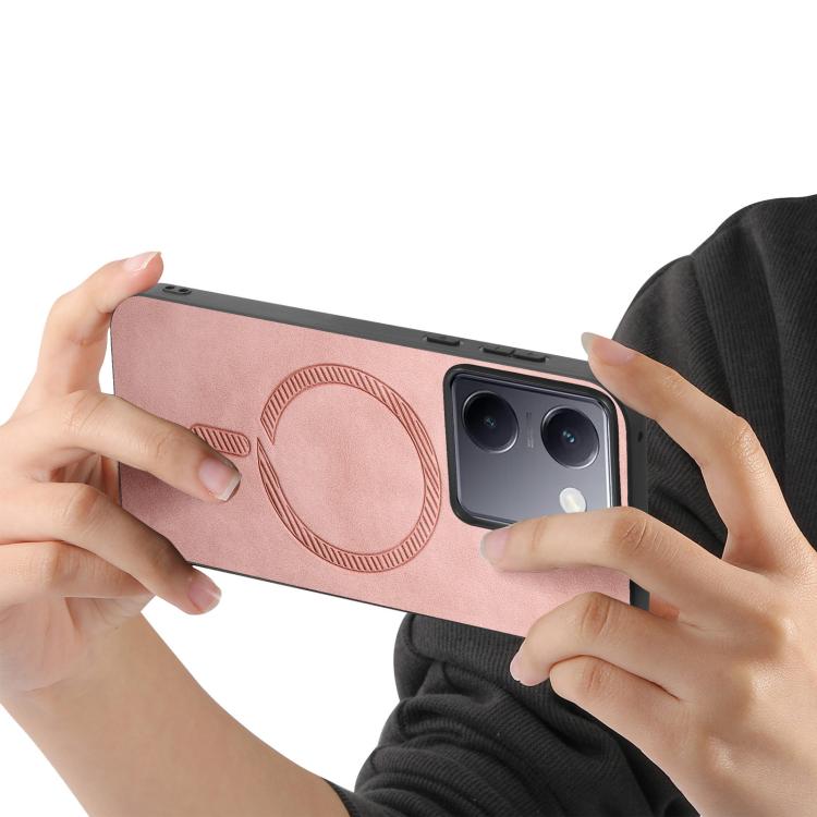 For vivo S20 Retro Magsafe Magnetic PU Back Cover Phone Case
