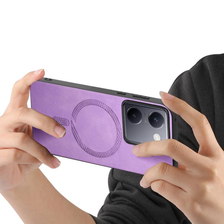 For vivo S20 Retro Magsafe Magnetic PU Back Cover Phone Case