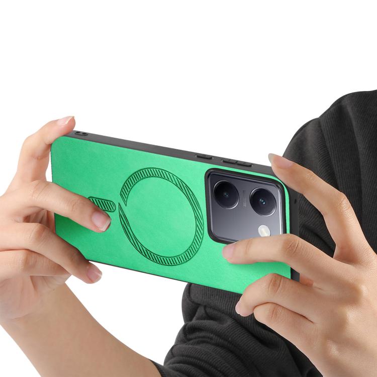 For vivo S20 Retro Magsafe Magnetic PU Back Cover Phone Case
