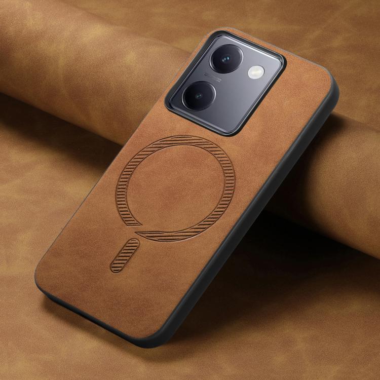 For vivo S20 Pro Retro Magsafe Magnetic PU Back Cover Phone Case