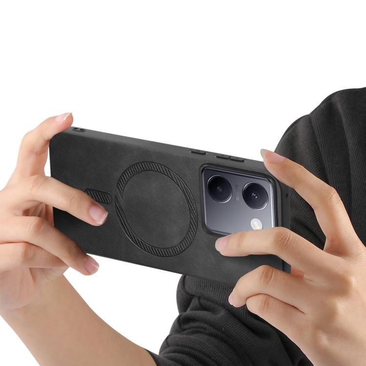 For vivo S20 Pro Retro Magsafe Magnetic PU Back Cover Phone Case