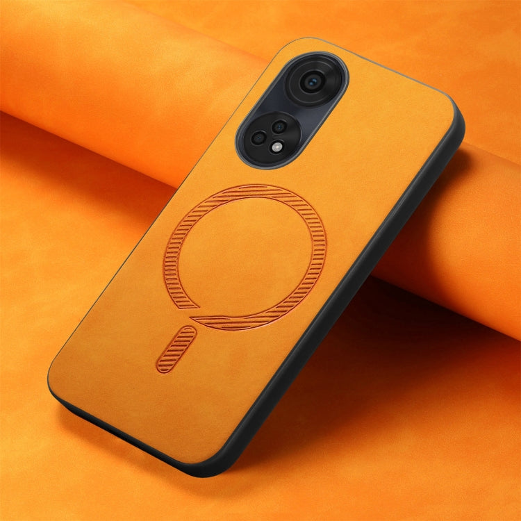 For OPPO A3 Pro Retro Magsafe Magnetic PU Back Cover Phone Case