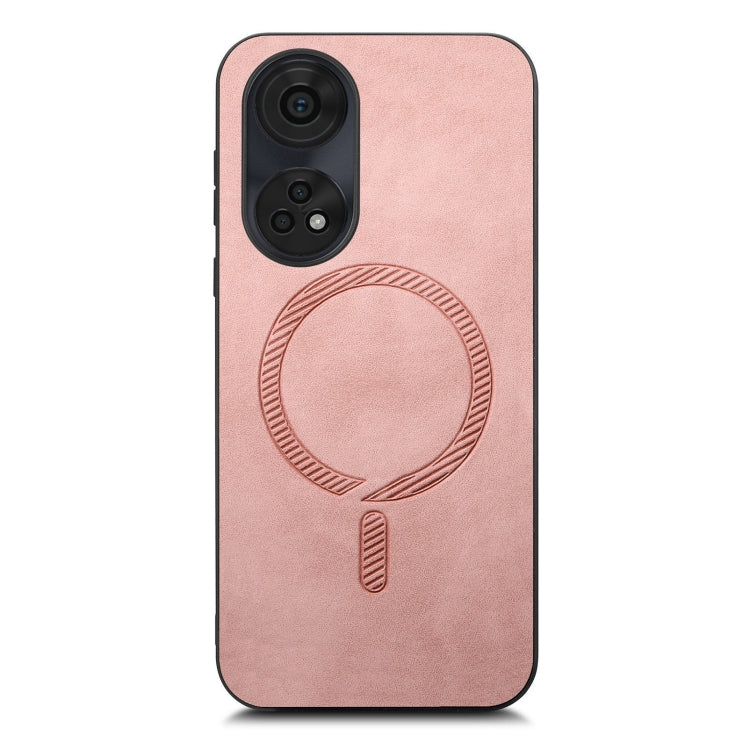 For OPPO A3 Pro Retro Magsafe Magnetic PU Back Cover Phone Case