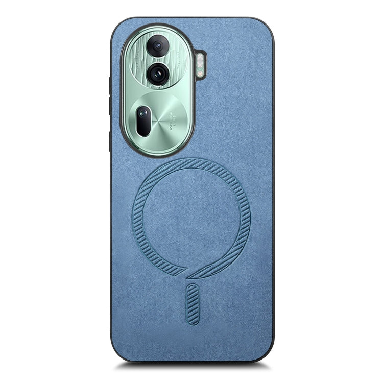 For OPPO Reno11 Pro 5G Global Retro Magsafe Magnetic PU Back Cover Phone Case