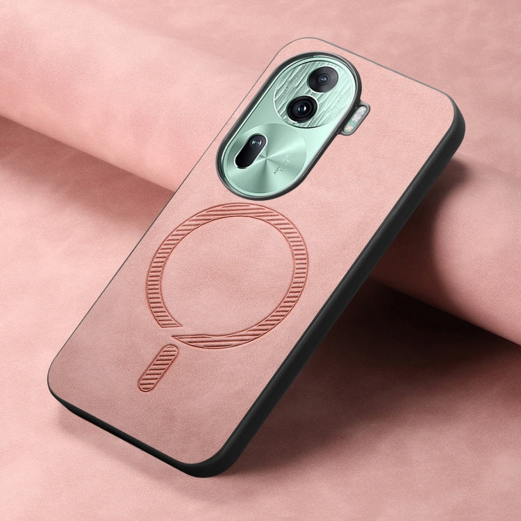 For OPPO Reno11 Pro 5G Global Retro Magsafe Magnetic PU Back Cover Phone Case