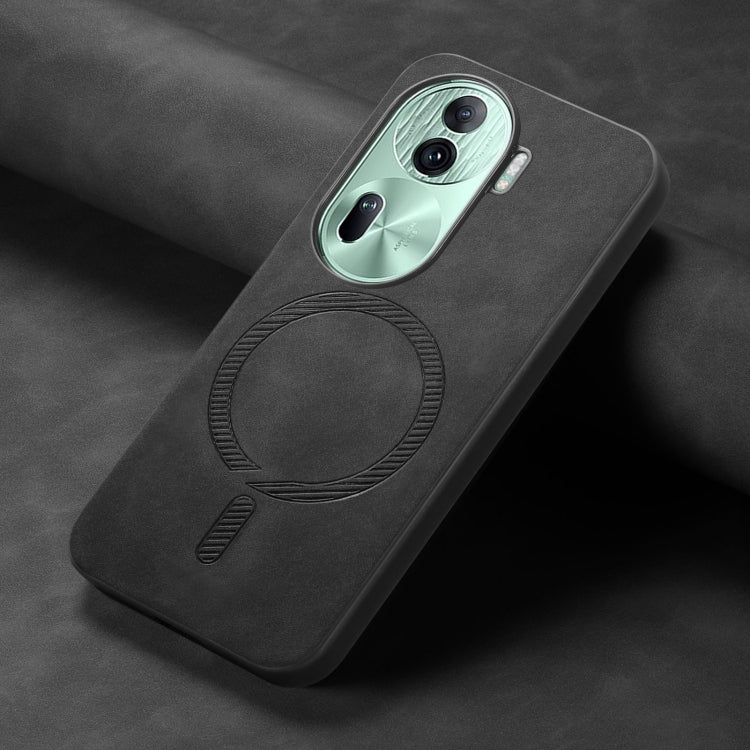For OPPO Reno11 Pro 5G Global Retro Magsafe Magnetic PU Back Cover Phone Case