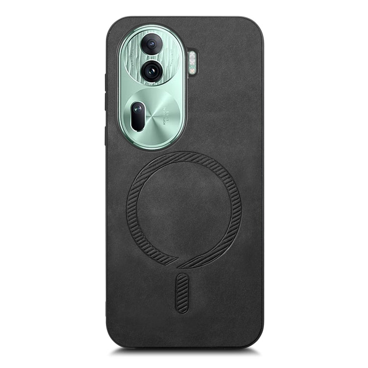 For OPPO Reno11 Pro 5G Global Retro Magsafe Magnetic PU Back Cover Phone Case