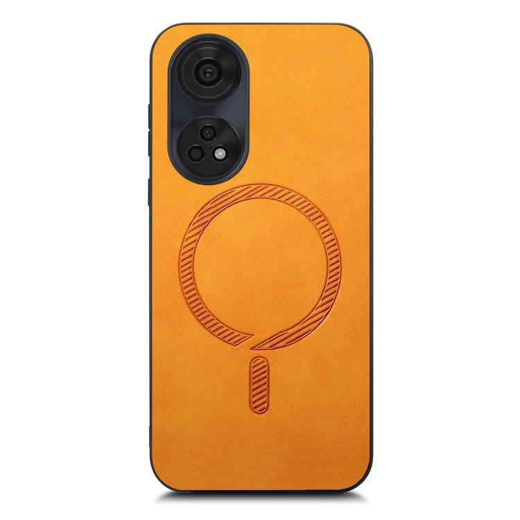For OPPO A2 Pro Retro Magsafe Magnetic PU Back Cover Phone Case