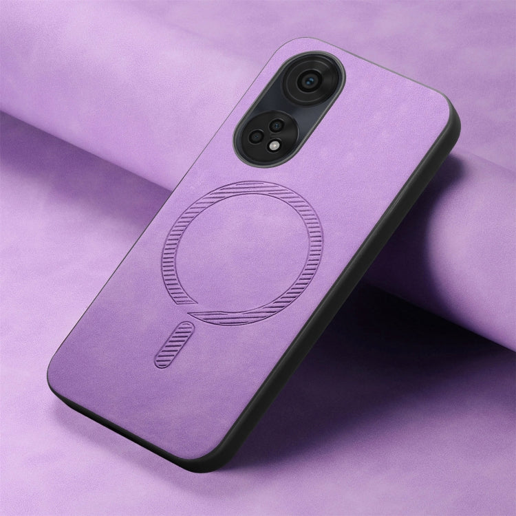 For OPPO A2 Pro Retro Magsafe Magnetic PU Back Cover Phone Case