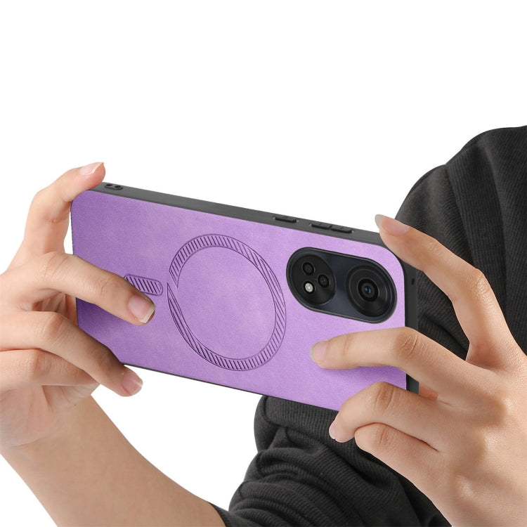 For OPPO A2 Pro Retro Magsafe Magnetic PU Back Cover Phone Case