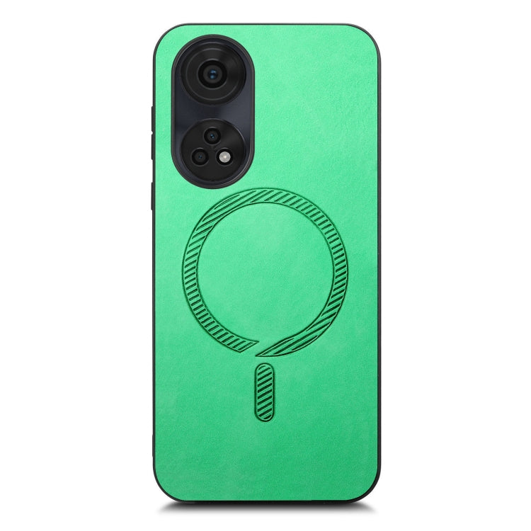 For OPPO A2 Pro Retro Magsafe Magnetic PU Back Cover Phone Case