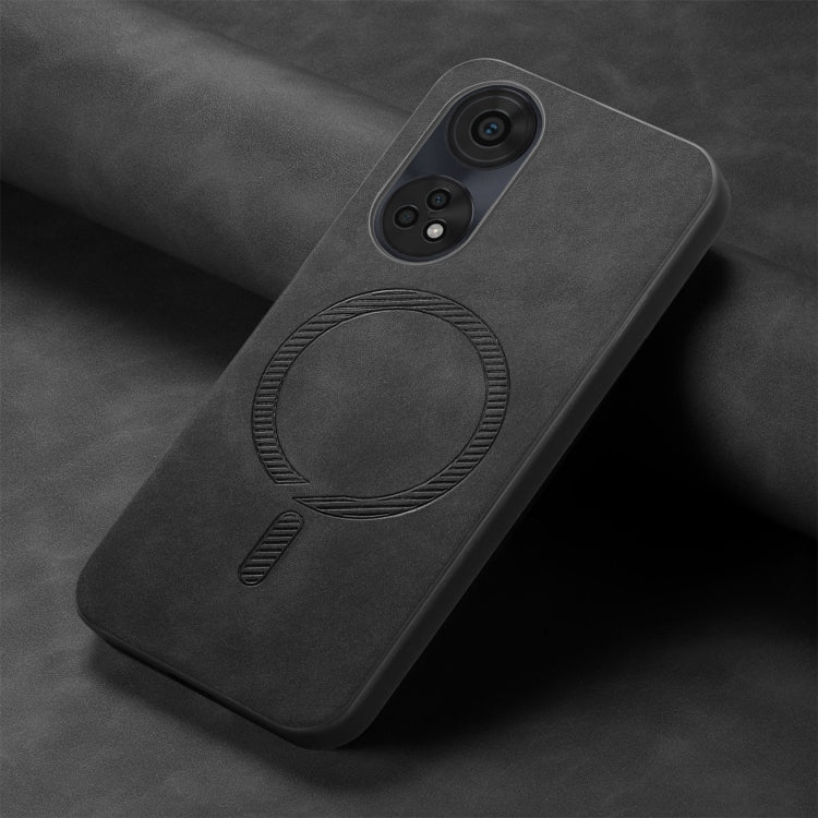 For OPPO A2 Pro Retro Magsafe Magnetic PU Back Cover Phone Case