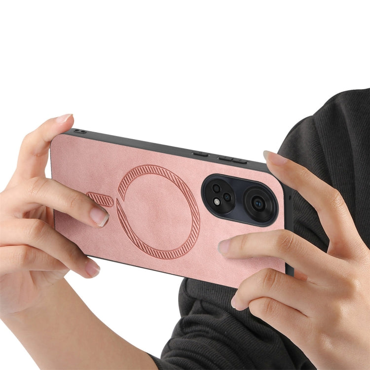 For OPPO A78 4G Retro Magsafe Magnetic PU Back Cover Phone Case