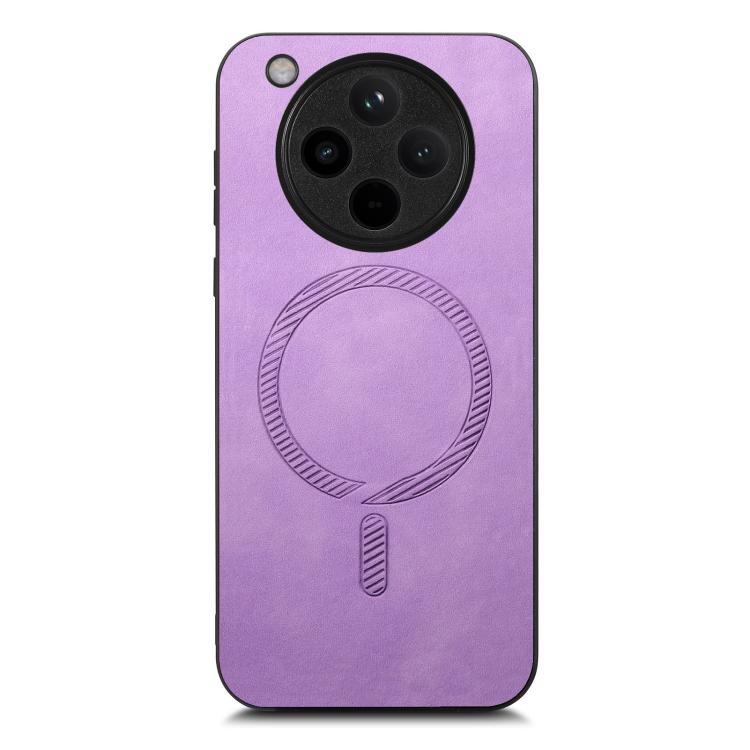 For OPPO Find X8 Retro Magsafe Magnetic PU Back Cover Phone Case