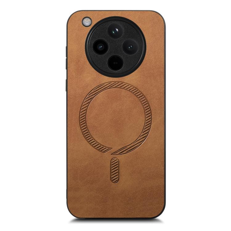 For OPPO Find X8 Retro Magsafe Magnetic PU Back Cover Phone Case