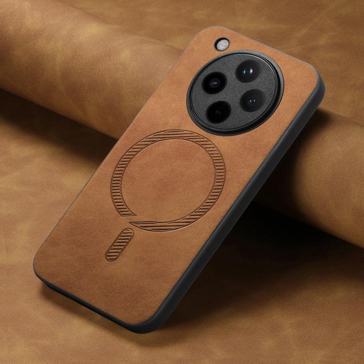 For OPPO Find X8 Retro Magsafe Magnetic PU Back Cover Phone Case