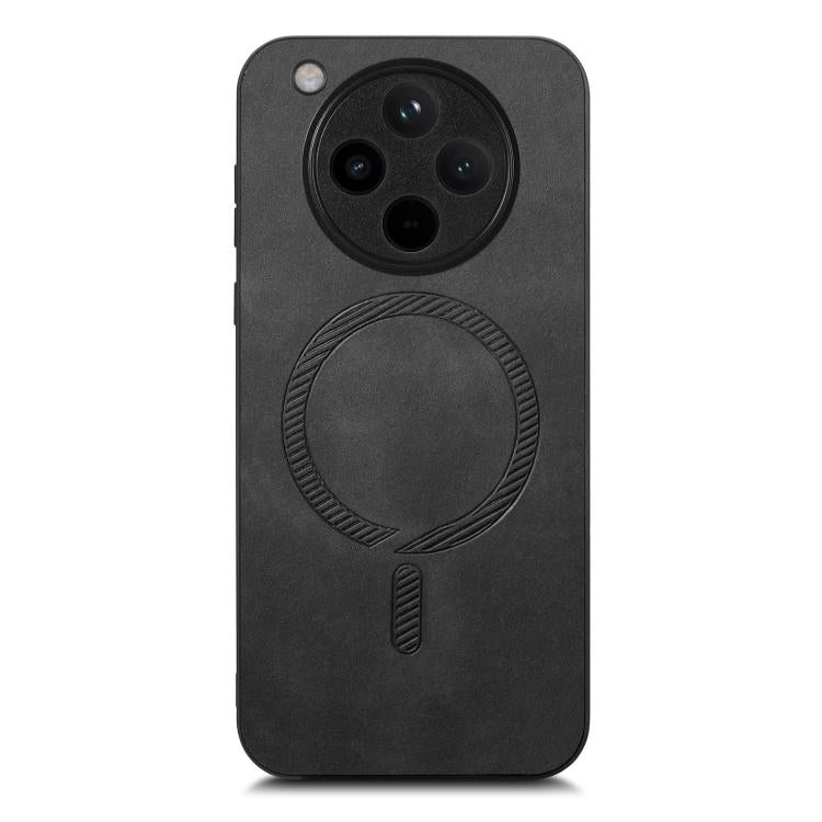 For OPPO Find X8 Retro Magsafe Magnetic PU Back Cover Phone Case