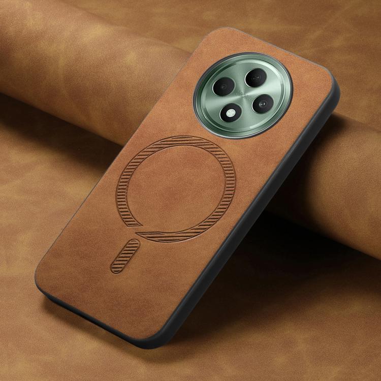 For OPPO F27 5G Retro Magsafe Magnetic PU Back Cover Phone Case