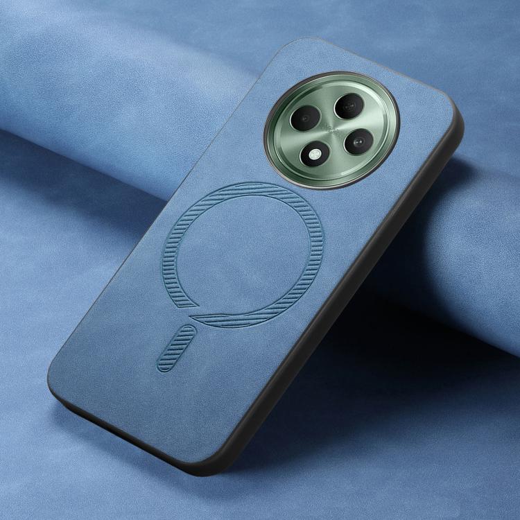 For OPPO Reno12 F 5G Retro Magsafe Magnetic PU Back Cover Phone Case
