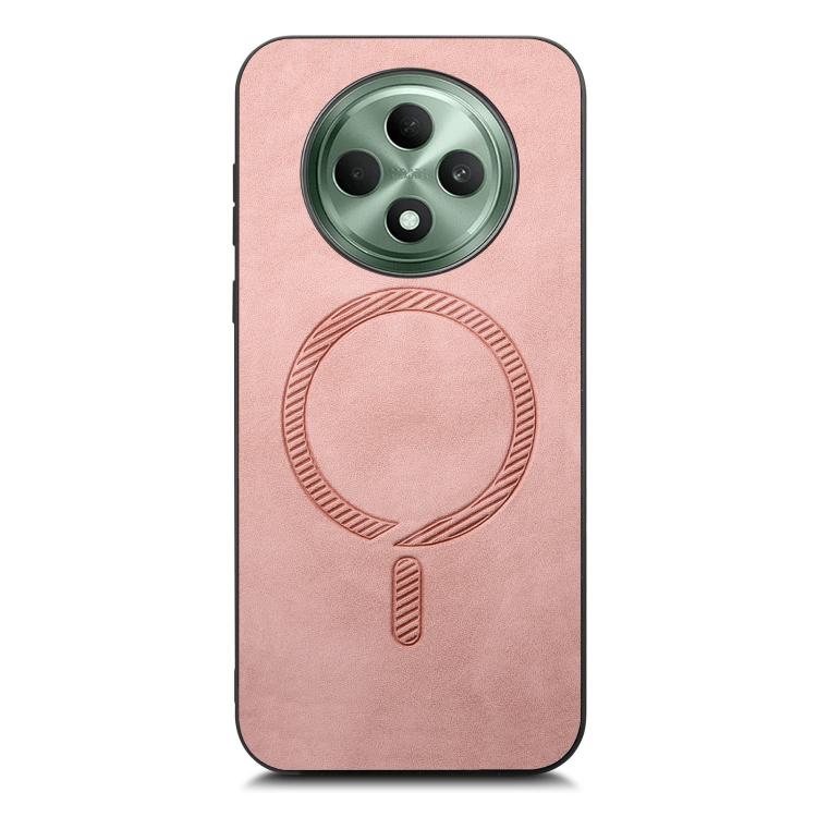 For OPPO Reno12 F 5G Retro Magsafe Magnetic PU Back Cover Phone Case