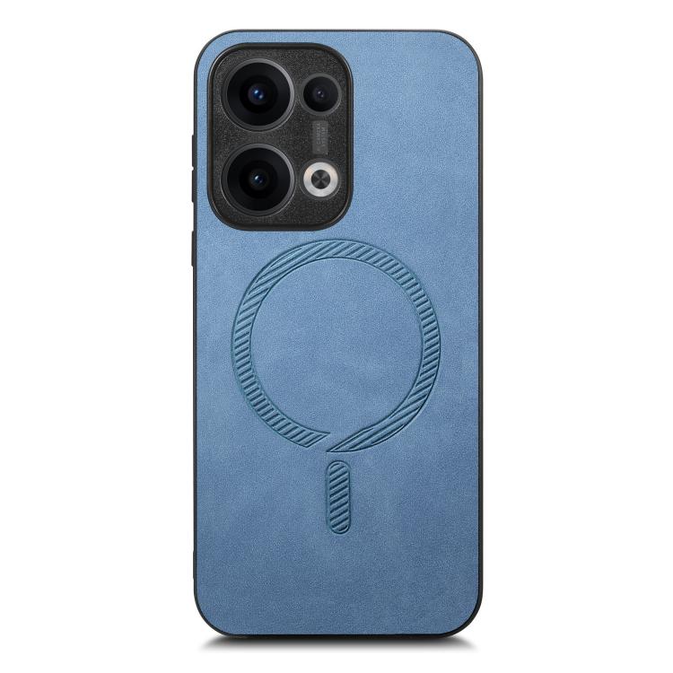For OPPO Reno12 Global Retro Magsafe Magnetic PU Back Cover Phone Case