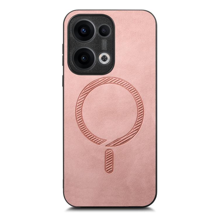 For OPPO Reno12 Global Retro Magsafe Magnetic PU Back Cover Phone Case