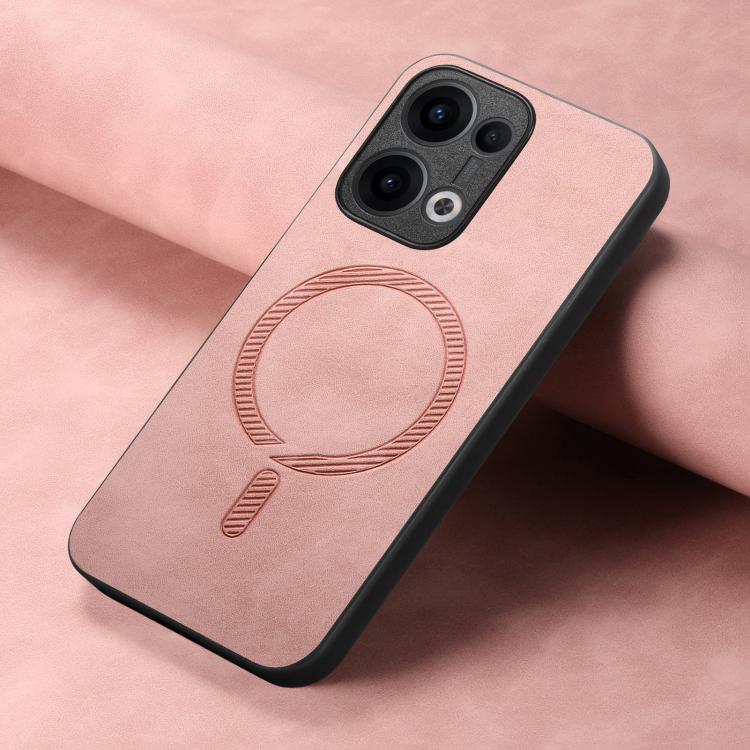 For OPPO Reno12 Pro Global Retro Magsafe Magnetic PU Back Cover Phone Case