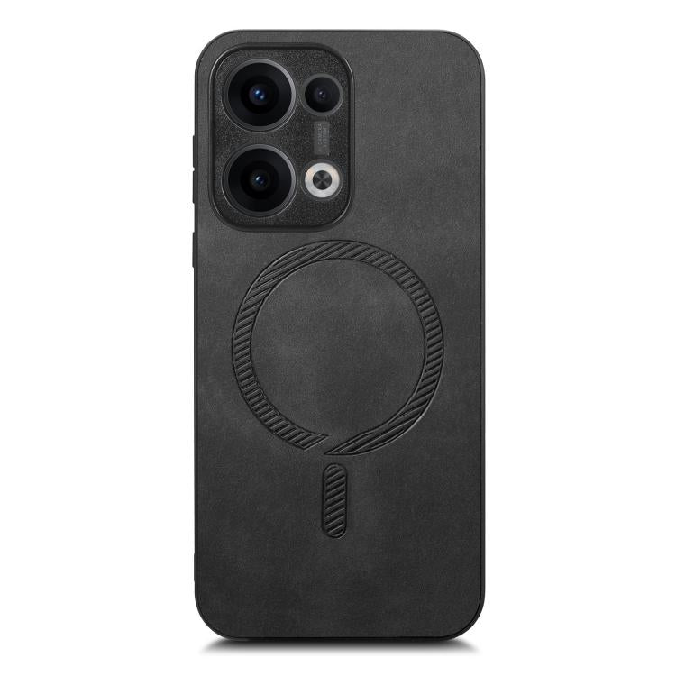 For OPPO Reno12 Pro Global Retro Magsafe Magnetic PU Back Cover Phone Case