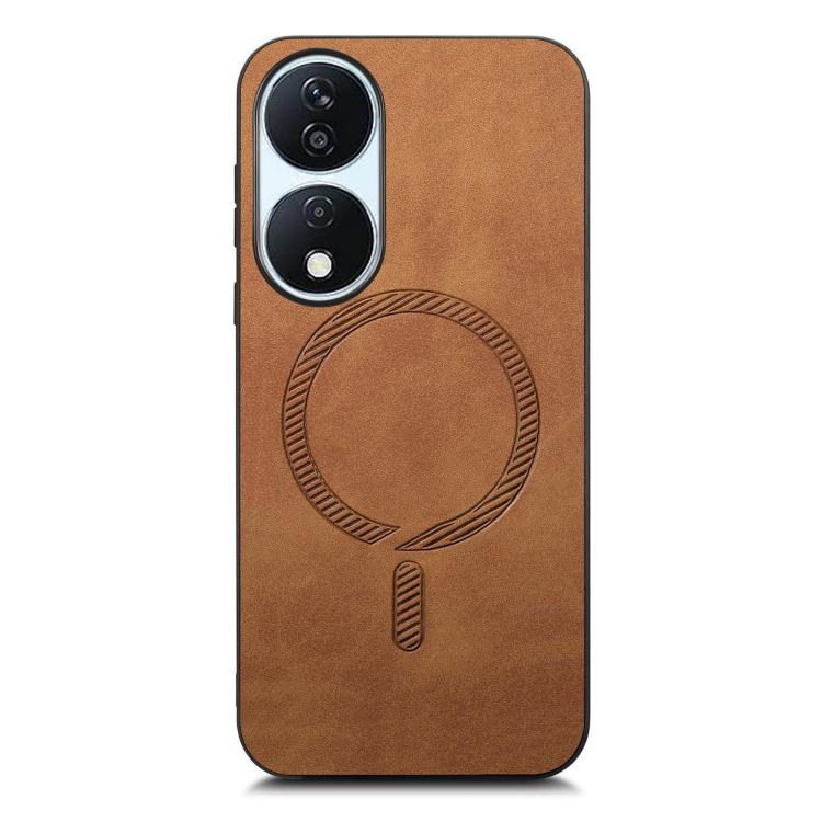For Honor X7b Retro Magsafe Magnetic PU Back Cover Phone Case