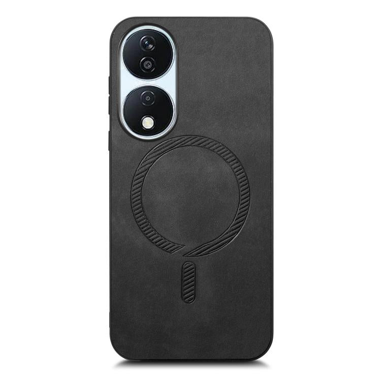 For Honor X7b Retro Magsafe Magnetic PU Back Cover Phone Case