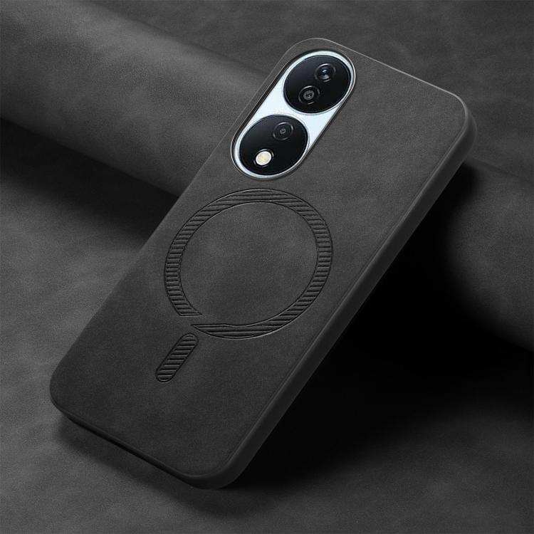 For Honor X7b Retro Magsafe Magnetic PU Back Cover Phone Case