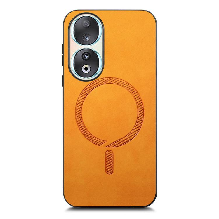 For Honor 90 Retro Magsafe Magnetic PU Back Cover Phone Case