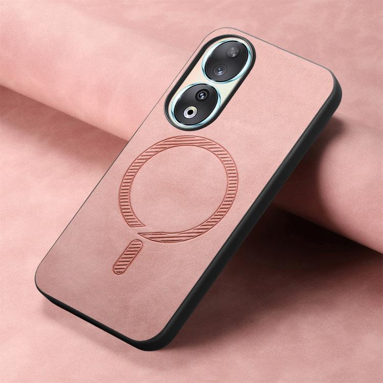 For Honor 90 Retro Magsafe Magnetic PU Back Cover Phone Case