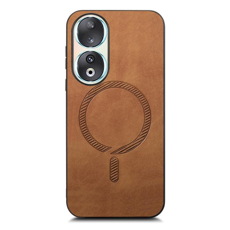 For Honor 90 Retro Magsafe Magnetic PU Back Cover Phone Case