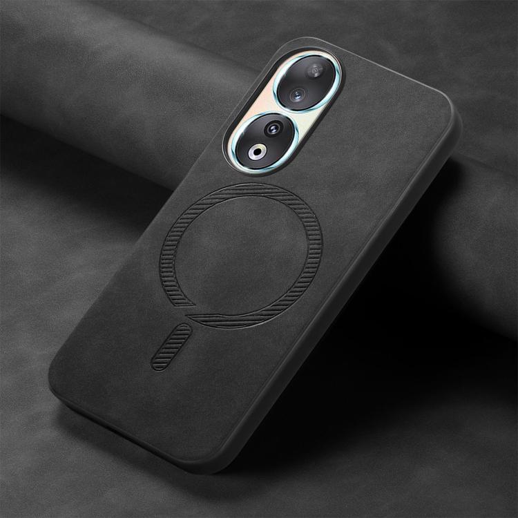 For Honor 90 Retro Magsafe Magnetic PU Back Cover Phone Case
