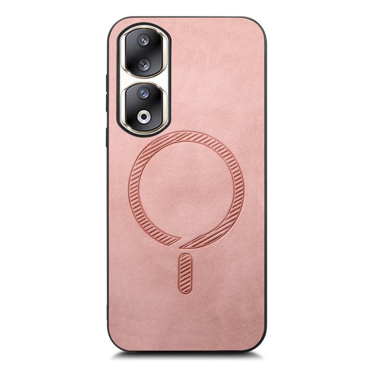 For Honor 90 Pro 5G Retro Magsafe Magnetic PU Back Cover Phone Case