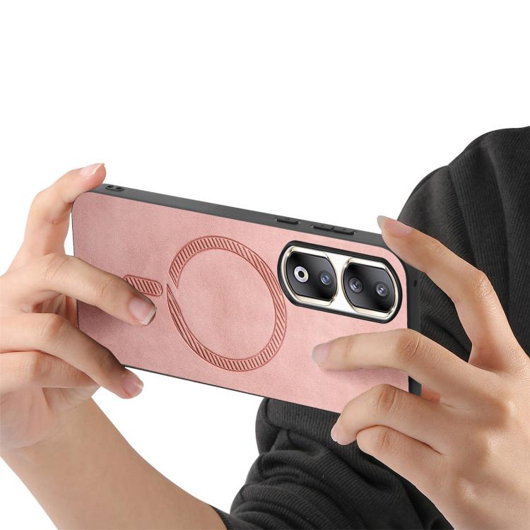 For Honor 90 Pro 5G Retro Magsafe Magnetic PU Back Cover Phone Case