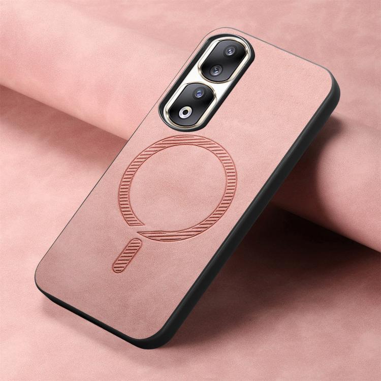 For Honor 90 Pro 5G Retro Magsafe Magnetic PU Back Cover Phone Case