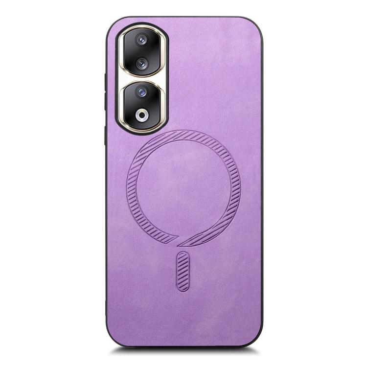 For Honor 90 Pro 5G Retro Magsafe Magnetic PU Back Cover Phone Case