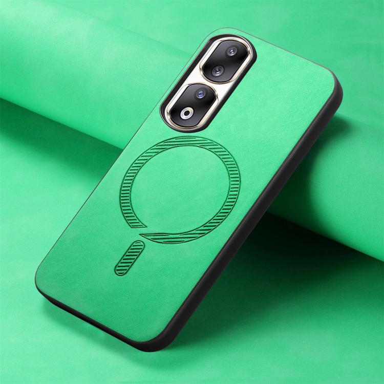 For Honor 90 Pro 5G Retro Magsafe Magnetic PU Back Cover Phone Case