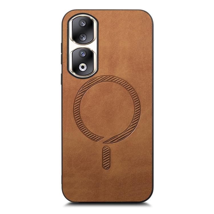 For Honor 90 Pro 5G Retro Magsafe Magnetic PU Back Cover Phone Case