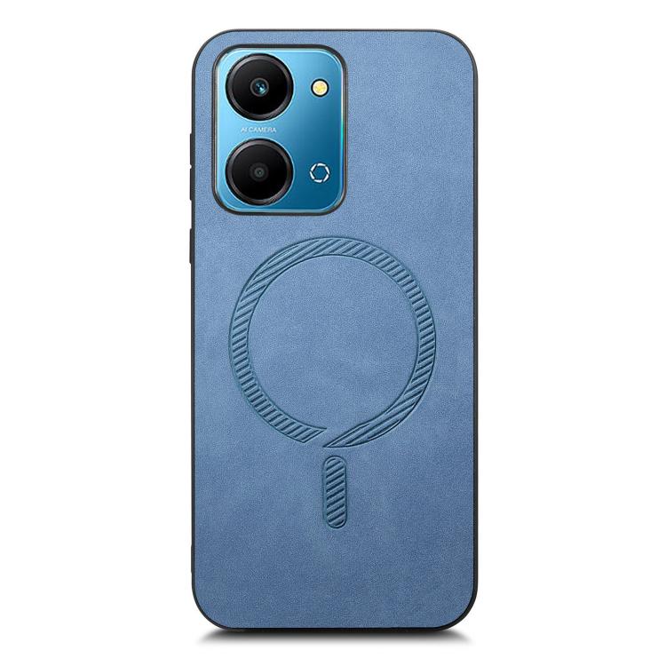 For Honor Play7T Retro Magsafe Magnetic PU Back Cover Phone Case