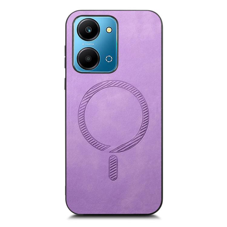 For Honor Play7T Retro Magsafe Magnetic PU Back Cover Phone Case