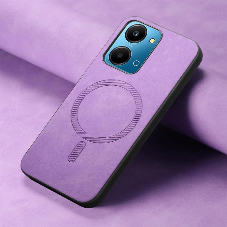 For Honor Play7T Retro Magsafe Magnetic PU Back Cover Phone Case