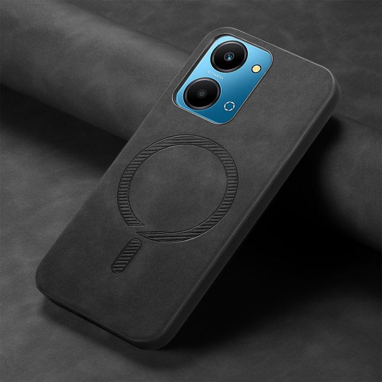 For Honor Play7T Retro Magsafe Magnetic PU Back Cover Phone Case