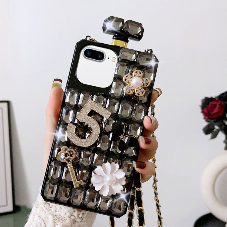 For iPhone 7 Plus / 8 Plus Crossbody Perfume Bottle Handmade Inlaid Diamond PC Phone Case