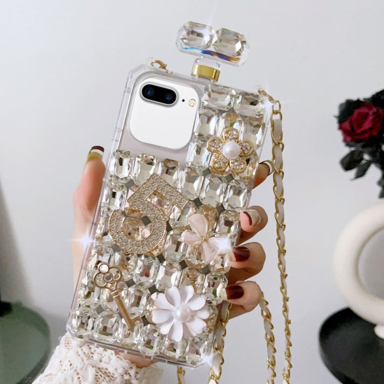 For iPhone 7 Plus / 8 Plus Crossbody Perfume Bottle Handmade Inlaid Diamond PC Phone Case