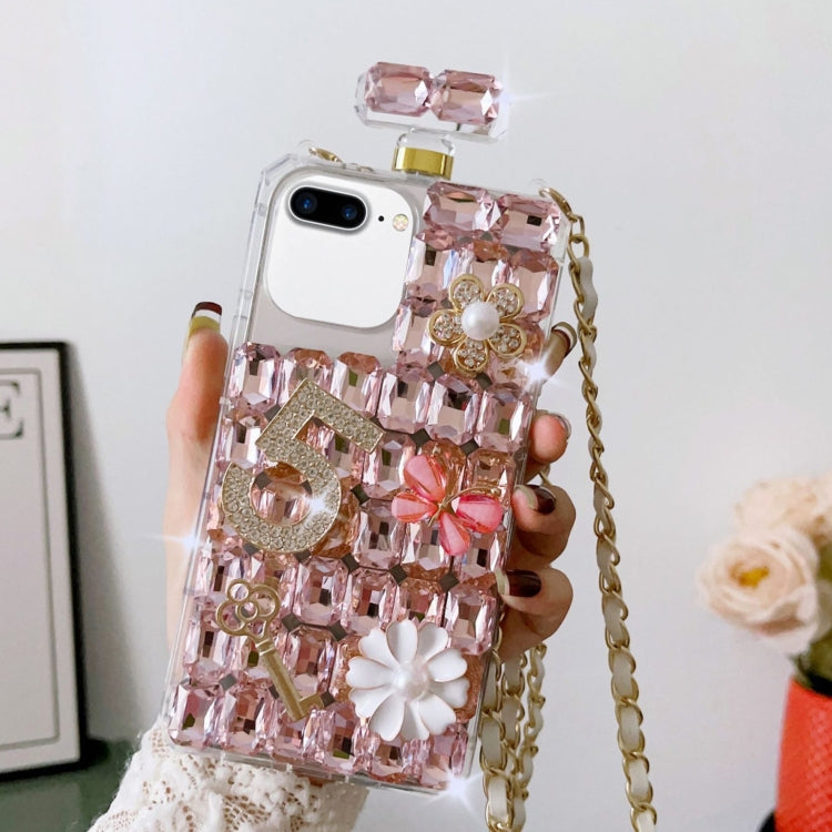 For iPhone 7 Plus / 8 Plus Crossbody Perfume Bottle Handmade Inlaid Diamond PC Phone Case