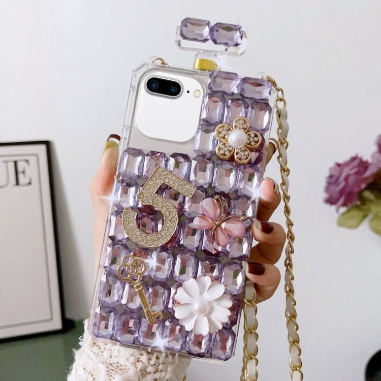 For iPhone 7 Plus / 8 Plus Crossbody Perfume Bottle Handmade Inlaid Diamond PC Phone Case